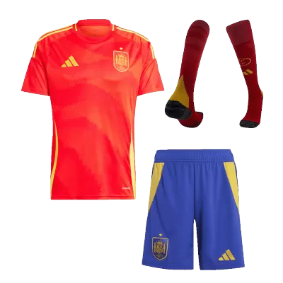 Spain Home Jersey Kit EURO (Jersey+Shorts+Socks) - gojersey