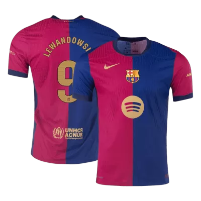 Barcelona LEWANDOWSKI #9 Home Soccer Jersey Authentic- Spotify Logo Without Text - gojersey
