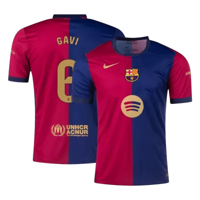 Barcelona GAVI #6 Home Jersey - Spotify Logo Without Text - gojersey