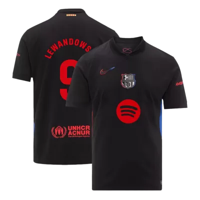 Barcelona LEWANDOWSKI #9 Away Soccer Jersey- Spotify Logo Without Text - gojersey
