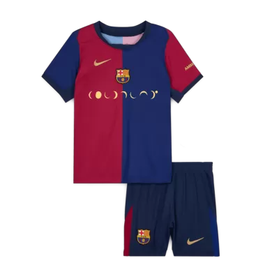 Barcelona Home Soccer Jersey Kit Kids(Jersey+Shorts) - COLDPLAY - gojersey