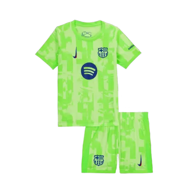 Barcelona Third Away Soccer Jersey Kit Kids(Jersey+Shorts) - UCL (Spotify Logo Without Text) - gojersey