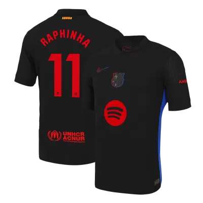 Barcelona RAPHINHA #11 Away Soccer Jersey Authentic -（Spotify Logo Without Text） - gojersey