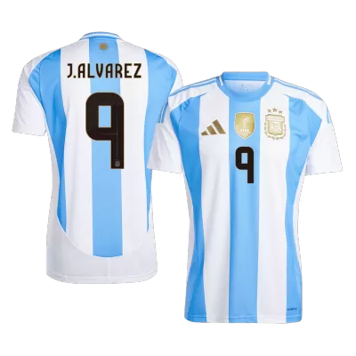 Argentina J.ALVAREZ #9 Home Soccer Jersey - gojersey
