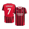 AC Milan GIMENEZ #7 Home Soccer Jersey Authentic - gojersey