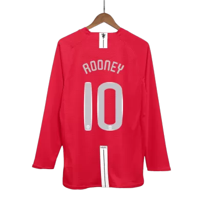Manchester United ROONEY #10 Home Soccer Jersey Retro 2007/08 - Long Sleeve (UCL Final) - gojersey