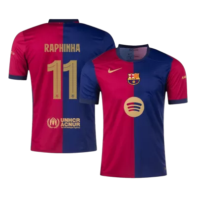 Barcelona RAPHINHA #11 Home Soccer Jersey - UCL Edition(Spotify Logo Without Text) - gojersey