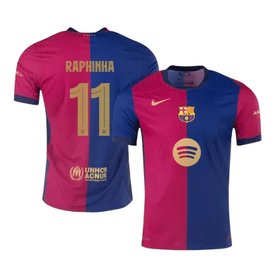 Barcelona RAPHINHA #11 Home Soccer Jersey Authentic - UCL Edition(Spotify Logo Without Text) - gojersey