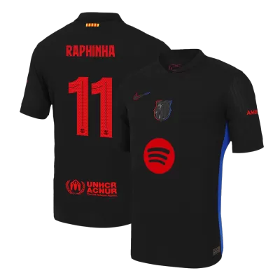 Barcelona RAPHINHA #11 Away Soccer Jersey Authentic - UCL Edition (Spotify Logo Without Text) - gojersey