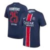 PSG CHAMPIONS #25 Home Soccer Jersey Authentic Navy - CHAMPIONS OF EUROPE - gojersey