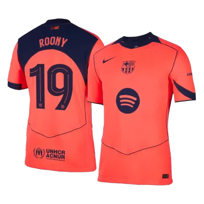 ROONY #19 Authentic Barcelona Third Away Soccer Jersey 25/26 Orange- UCL - gojersey