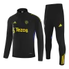 Kid's Manchester United Zipper Sweatshirt Kit(Top+Pants) 25/26 Black - gojersey