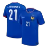 L.Hernandez #21 France Euro Home Soccer Jersey Blue - gojersey