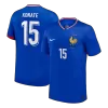KONATE #15 France Euro Home Soccer Jersey Blue - gojersey