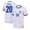 COMAN #20 France Euro Away Soccer Jersey White - gojersey