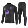 Kid's Barcelona Zipper Sweatshirt Kit(Top+Pants) 25/26 Black - gojersey