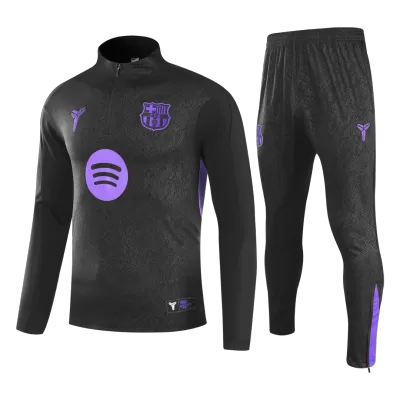 Kid's Barcelona Zipper Sweatshirt Kit(Top+Pants) 25/26 Black - gojersey
