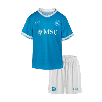 Kid's Napoli Home Soccer Jersey Kit(Jersey+Shorts) 25/26 Blue - gojersey
