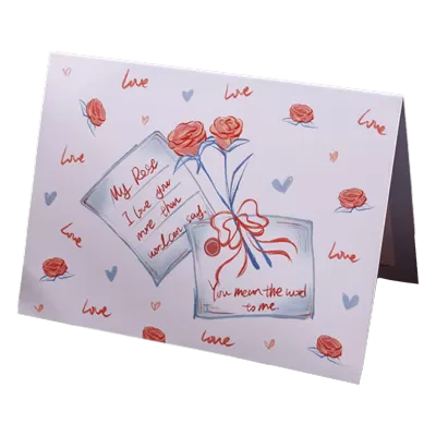 Custom Rose Letter Valentine's Day Card Blue&Pink - gojersey