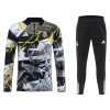 Kid's Real Madrid x MARVEL Zipper Sweatshirt Kit(Top+Pants) 25/26 Black - gojersey