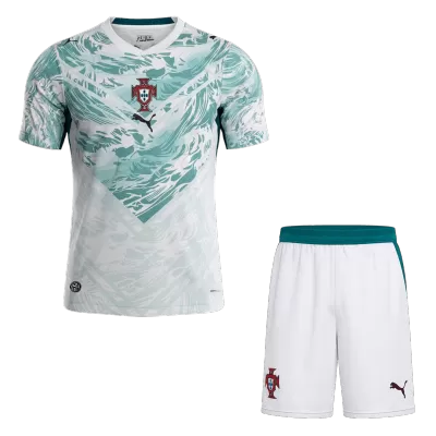 Portugal Away Soccer Jersey Kit (Jersey+Shorts) World Cup 2026 White&Green - gojersey