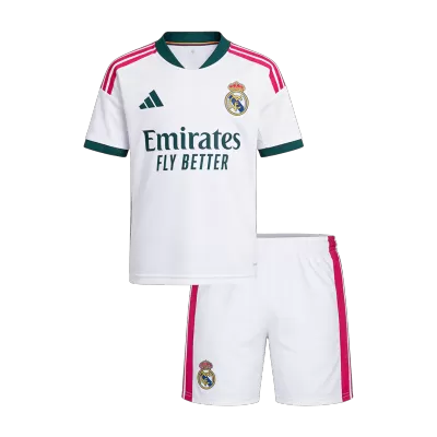 Kids Real Madrid Home Soccer Jersey Kit (Jersey+Shorts) 2026/27 White - gojersey