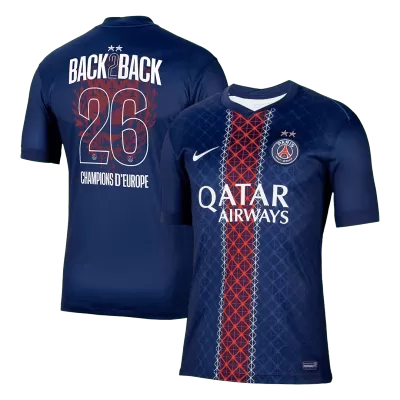 2025/26 PSG Home Soccer Jersey Champions of Europe 2026 Print Navy - gojersey