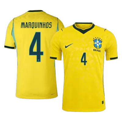 Brazil MARQUINHOS #4 Home Soccer Jersey Authentic 2026 - gojersey