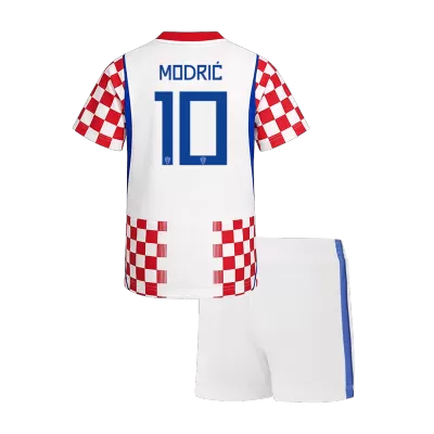 MODRIĆ #10 Kids Fan Croatia Home Soccer Jersey Kit (Jersey+Shorts) World Cup 2026 Red&White - gojersey