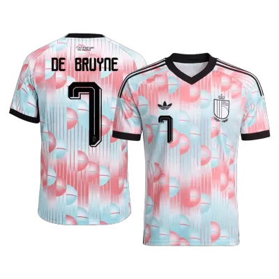 DE BRUYNE #7 Belgium Away Soccer Jersey World Cup 2026 Blue&Pink - gojersey
