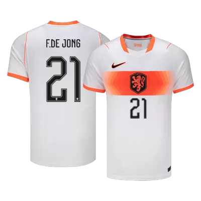 F.DE JONG #21 Netherlands Away Soccer Jersey World Cup 2026 White - gojersey