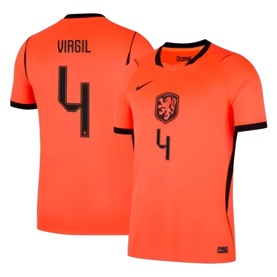 VIRGIL #4 Netherlands Home Soccer Jersey World Cup 2026 Orange - gojersey