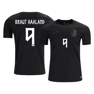 BRAUT HAALAND #9 Norway Away Soccer Jersey World Cup 2026 Black - gojersey